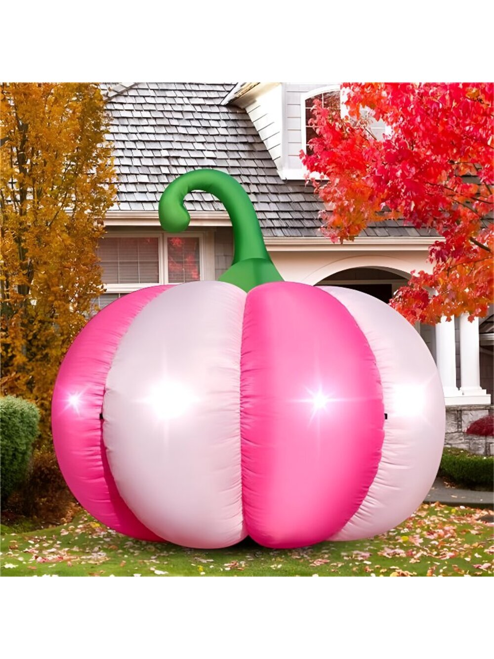 4.6FT Halloween Inflatable Pumpkin Outdoor Decorations Blow-up Pink Pumpkin
